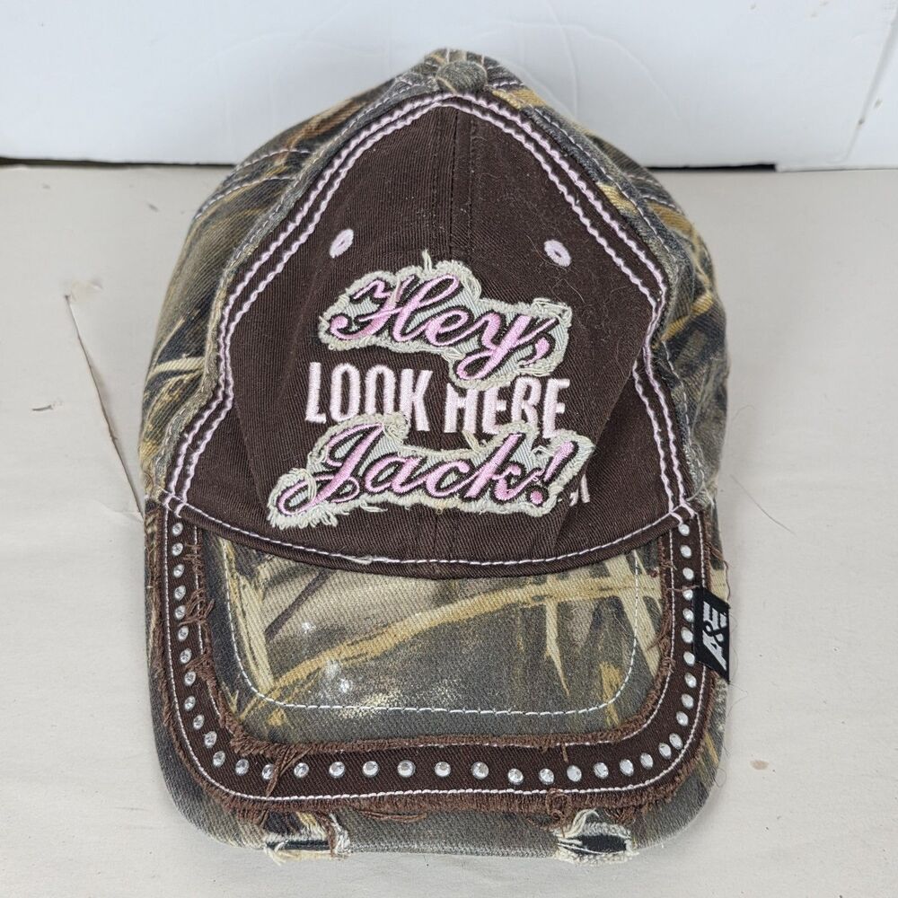 paramount Hey look here Jack duck dynasty pink‎ camo Baseball Hat distressed